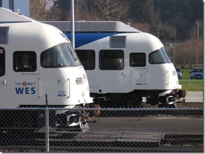 IMG_5048 TriMet Westside Express ServiceTrailer #2001 & DMU #1002 in Wilsonville, Oregon on January 15, 2009