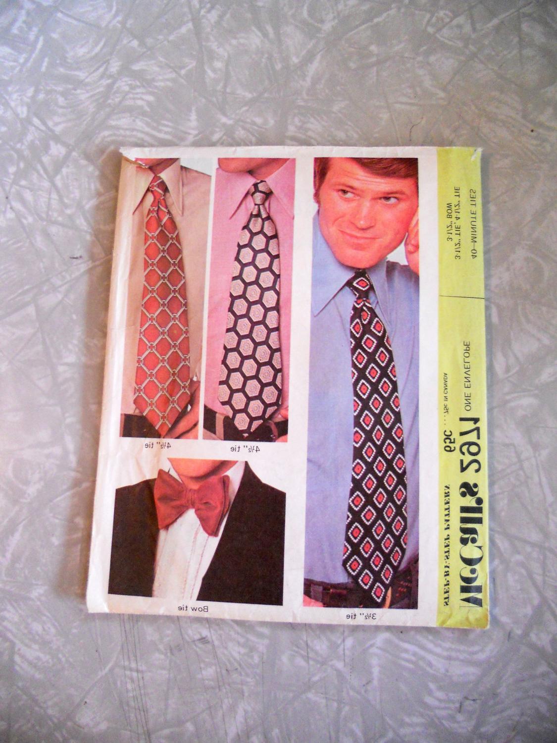 McCalls 40 Minute Ties 3.5, 4.5 and Bow Tie Pattern 2971. From robynsetsy