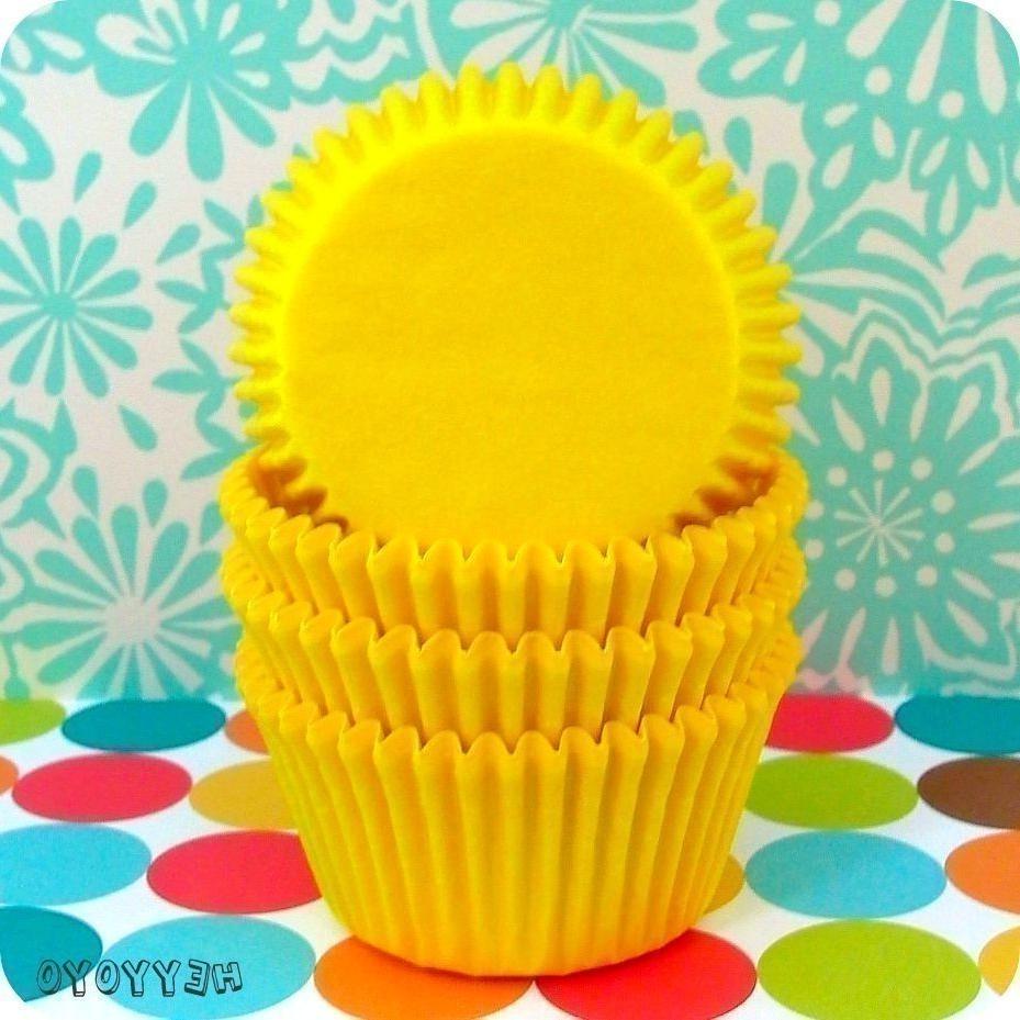 75 Lemon Yellow Cupcake Liners