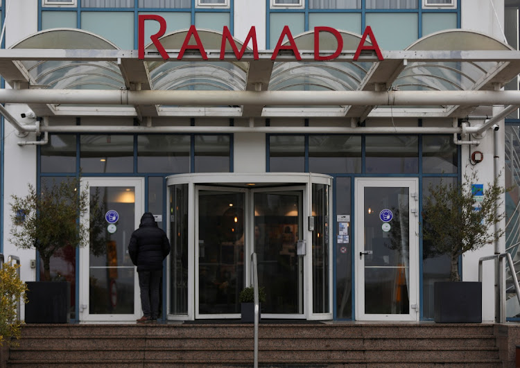 A view of the entrance to Hotel Ramada near Schipol Airport on November 27 2021, where 61 people that were on the flights from SA tested positive COVID-19 a week after two other people in the Netherlands tested positive for the Omicron variant. Pictures: REUTERS/EVA PLEVIER