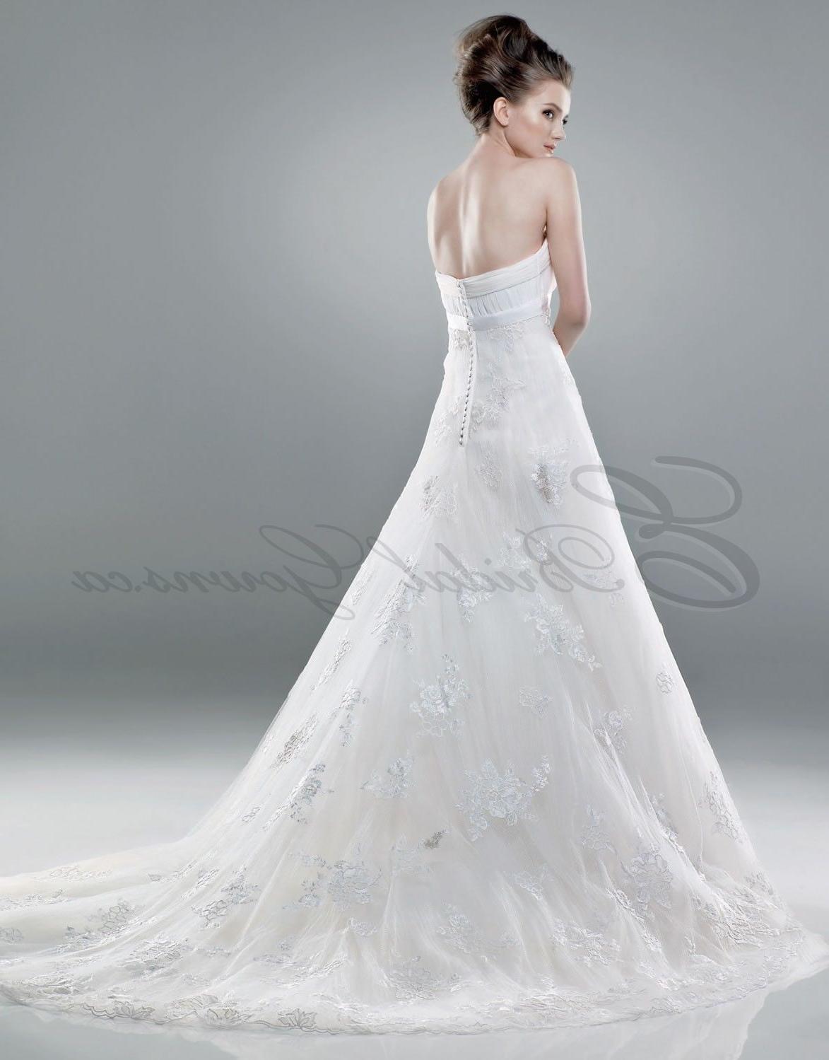 Ball Gown Tulle Embroidered Bodice Strapless Neckline Chapel Length Train