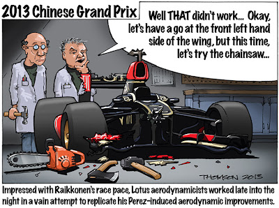 Lotus воссоздают аэродинамические улучшения - комикс Bruce Thomson по Гран-при Китая 2013