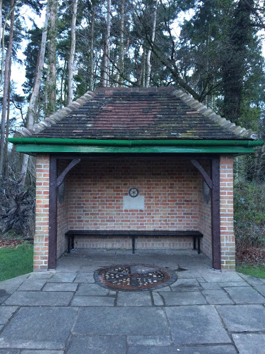 Rotary International shelter with plaque In Bruton Park