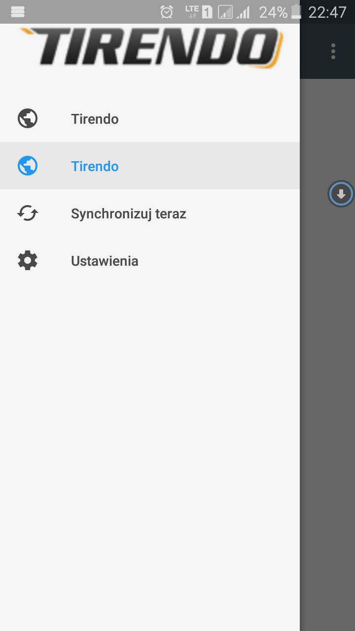Android application TIRENDO screenshort