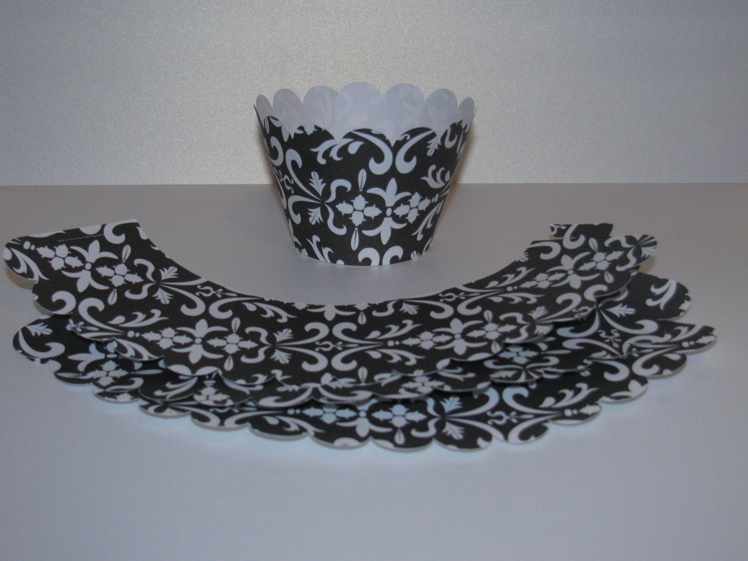 Mini Black White Damask