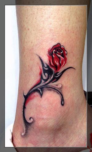 ankle tattoo design. Rose