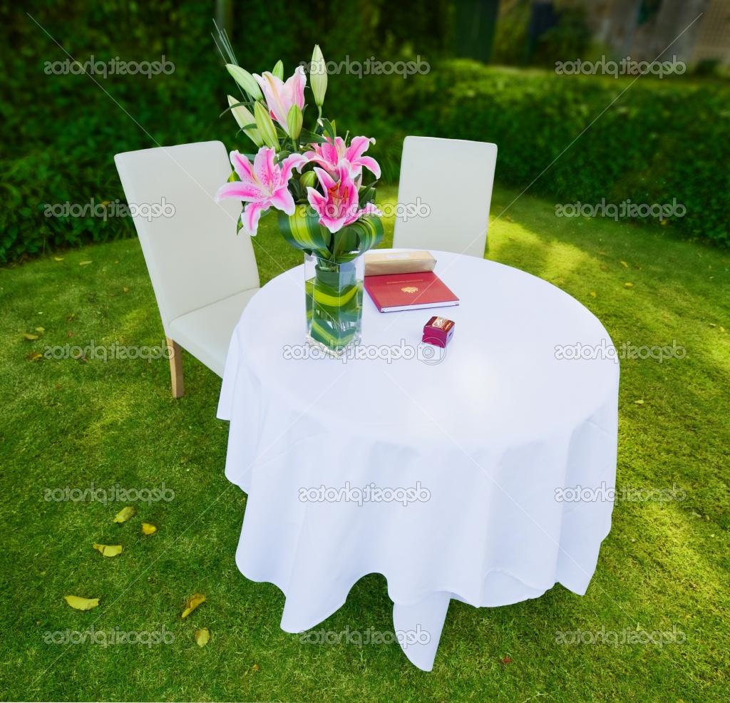 wedding ceremony with tables