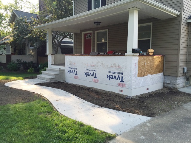 Porch Wrapped in Tyvek