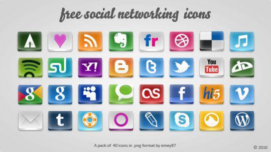 17Beautiful Social media Icon sets for Bloggers Free+social+media+icons