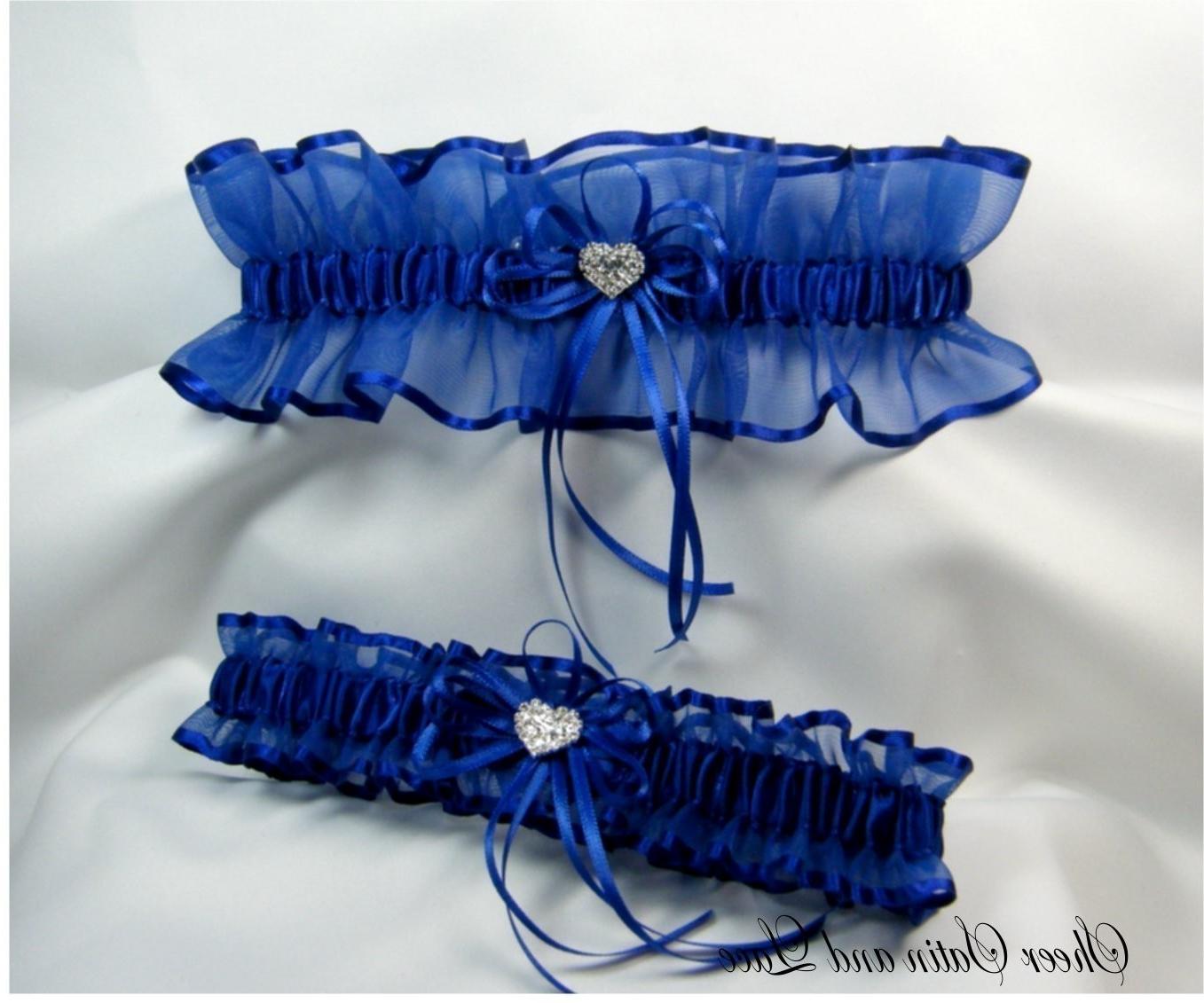 blue wedding garter set.