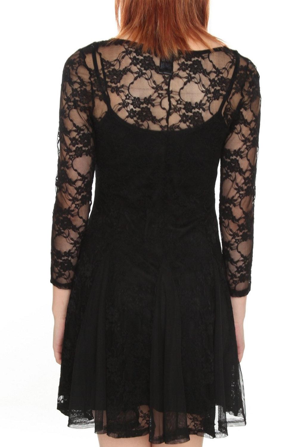 Black Lace 34 Sleeve Dress-2