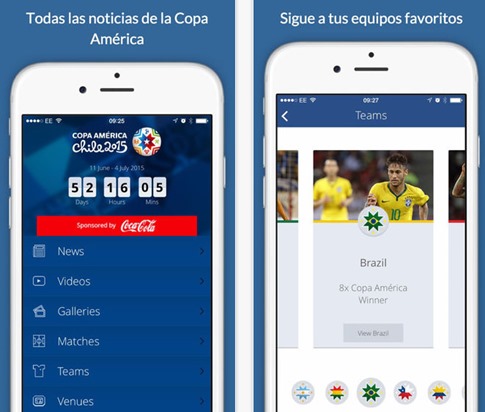 App oficial de la Copa América 2015