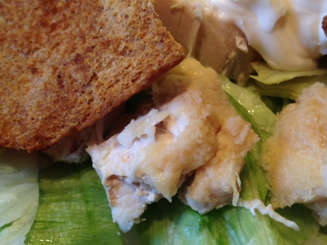 Pitta Croutons with cheesy chicken