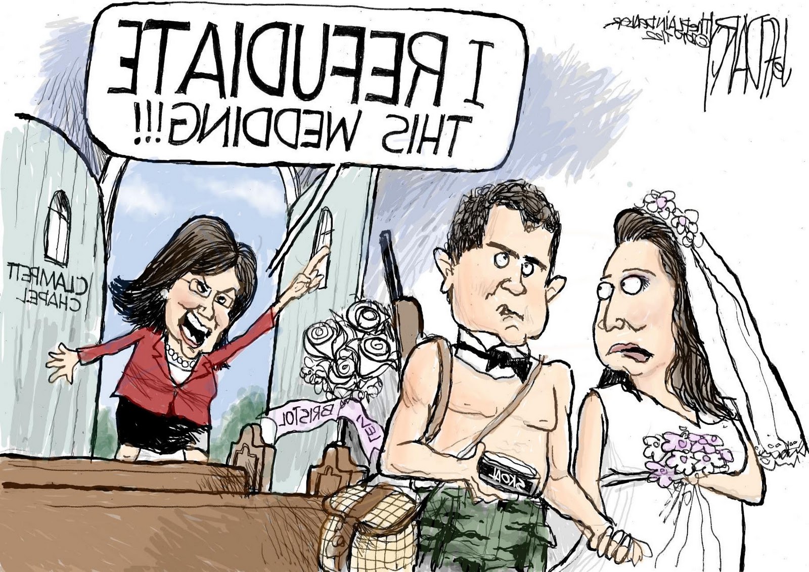 wedding: editorial cartoon
