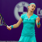 STRASBOURG, FRANCE - MAY 17 : Aleksandra Krunic in action at the 2015 Internationaux de Strasbourg WTA International tennis tournament