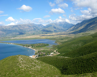 Orikum can be seen in the far left. In the foreground there is an old military naval base presently manned by a few NATO troops.