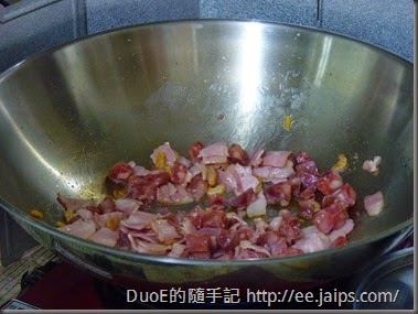 簡易版上海菜飯-香腸+培根