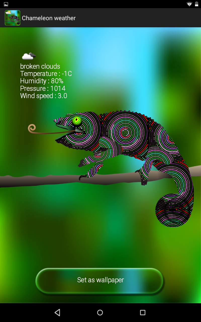 Android application Chameleon weather screenshort