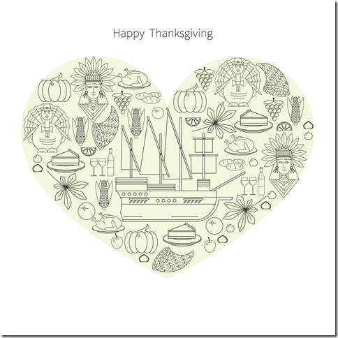Linear illustrations on Thanksgiving