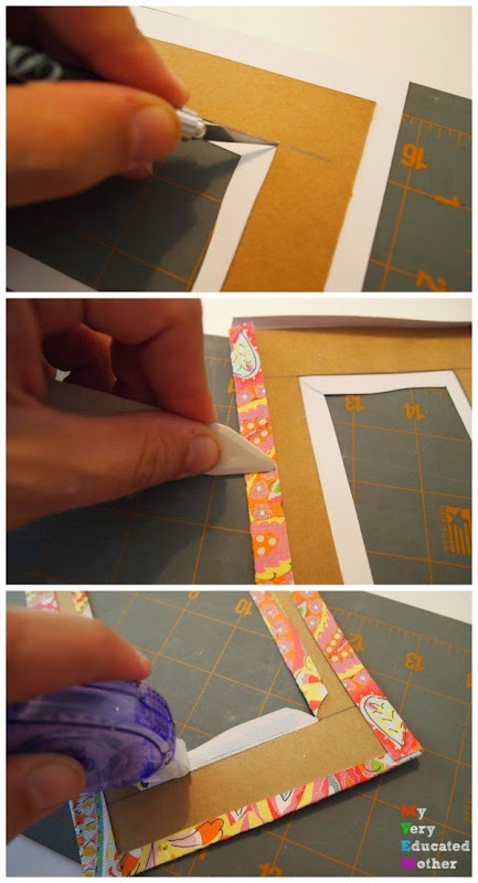 Turn old cereal boxes into colorful photo mats! via @mvemother