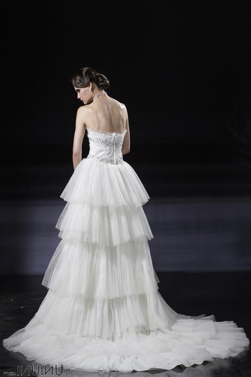 White Multilevel Off Shoulder Bridal Dress