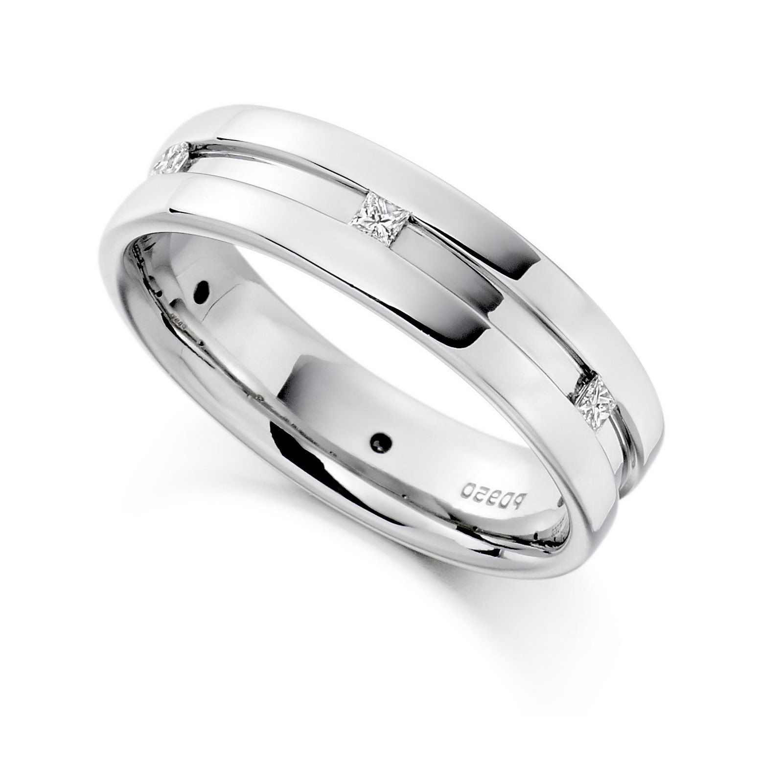 Cut Diamond Wedding Band