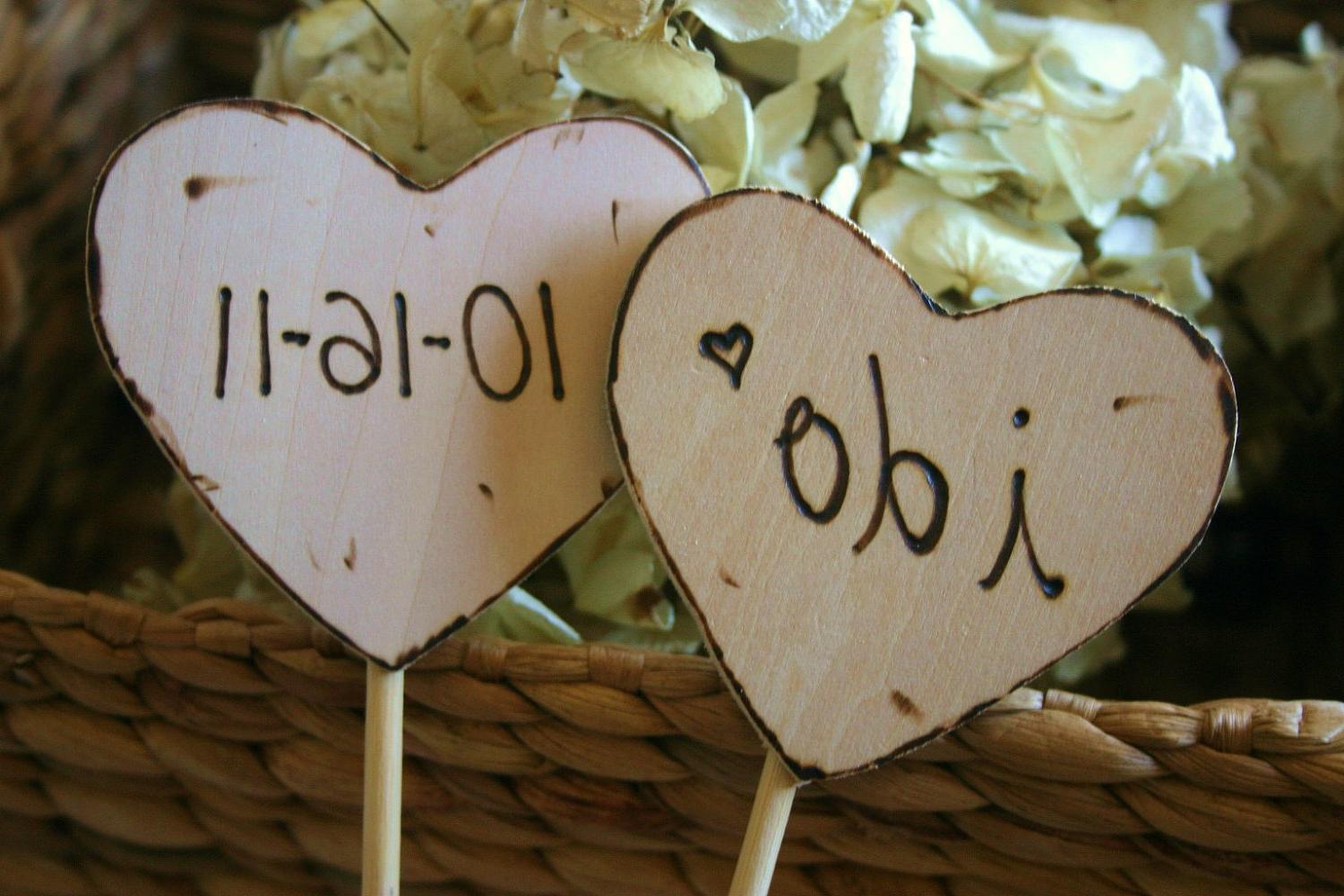 Wood Cake Toppers Rustic Chic