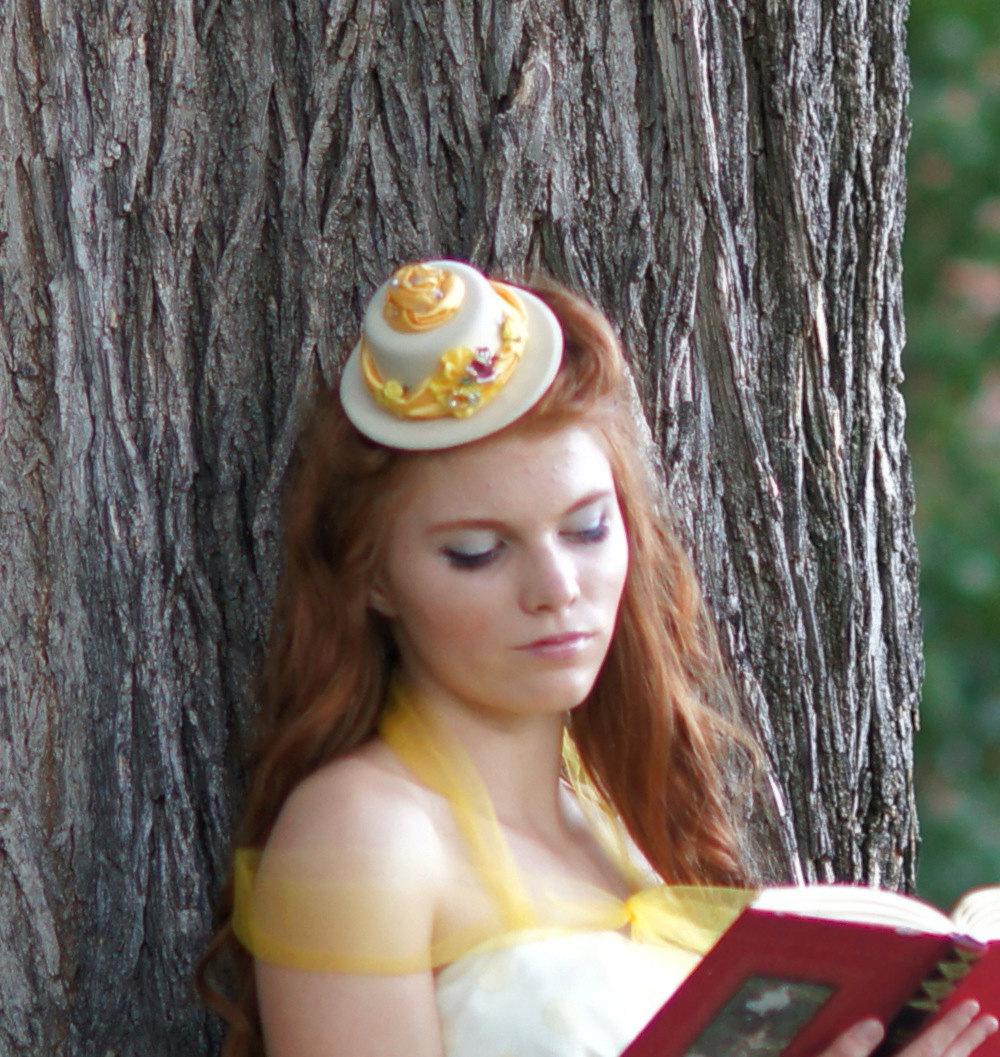Belle inspired mini top hat