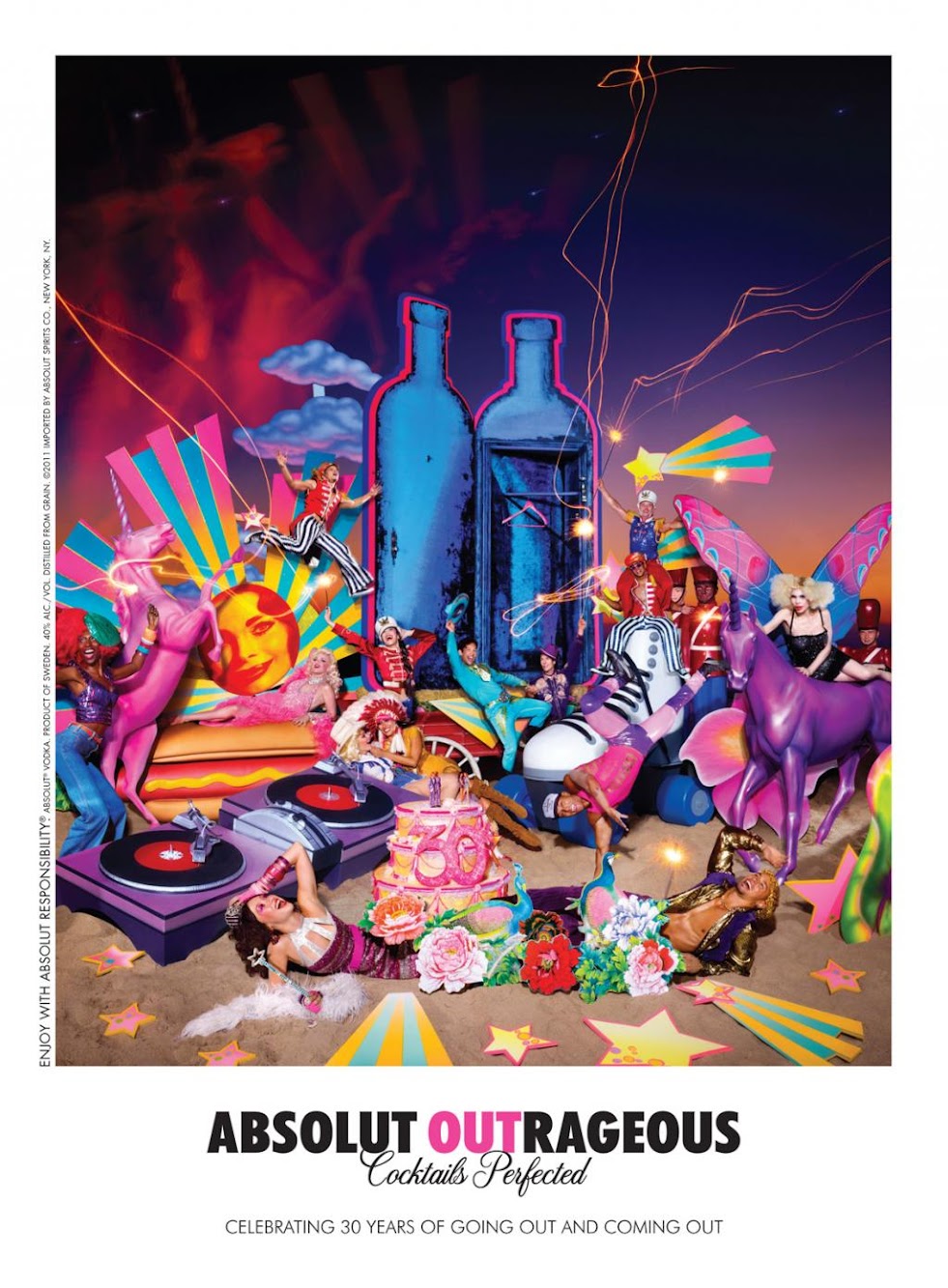 Absolut Vodka Outrageous Celebrating 30 Years of Going Out and Coming Out — Print Ad