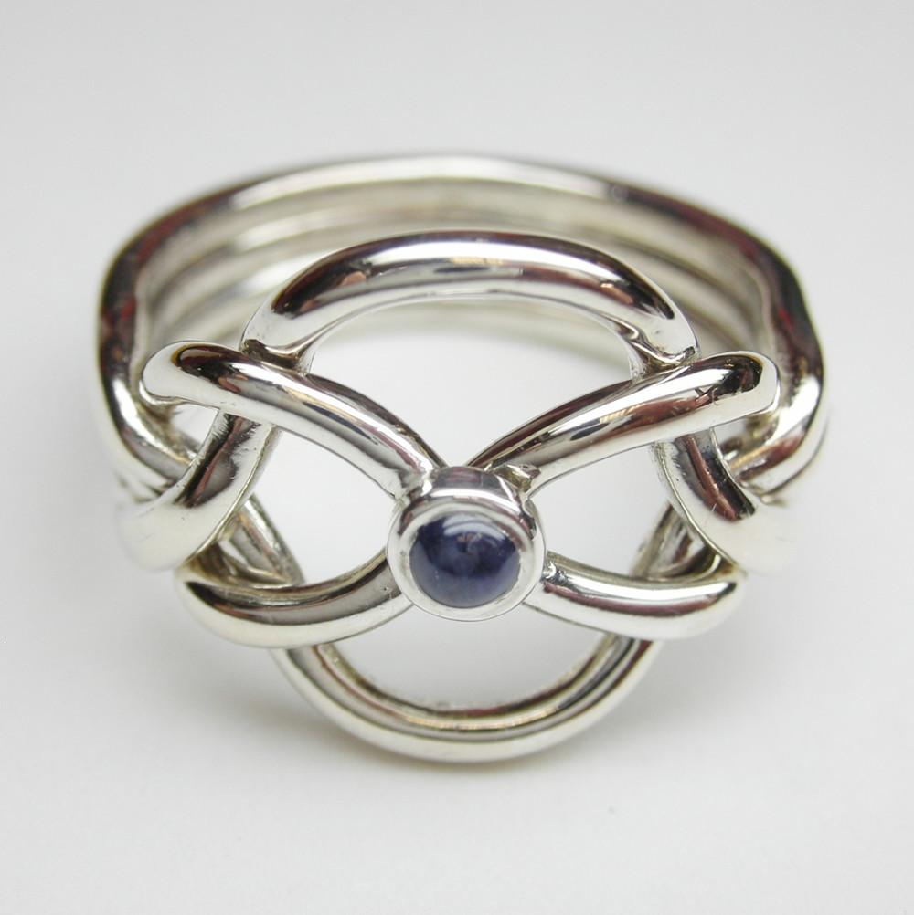 Sapphire Celtic Puzzle Ring by