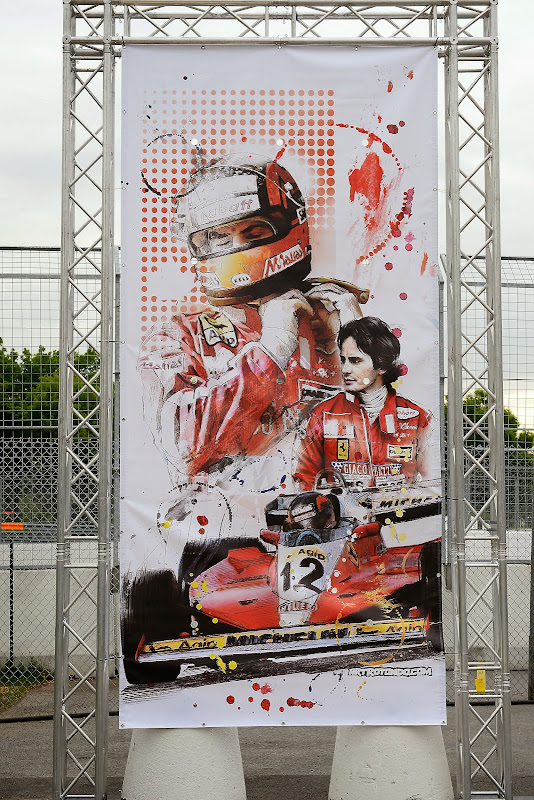Жиль Вильнев и Ferrari - баннер Art Rotondo на Гран-при Канады 2014