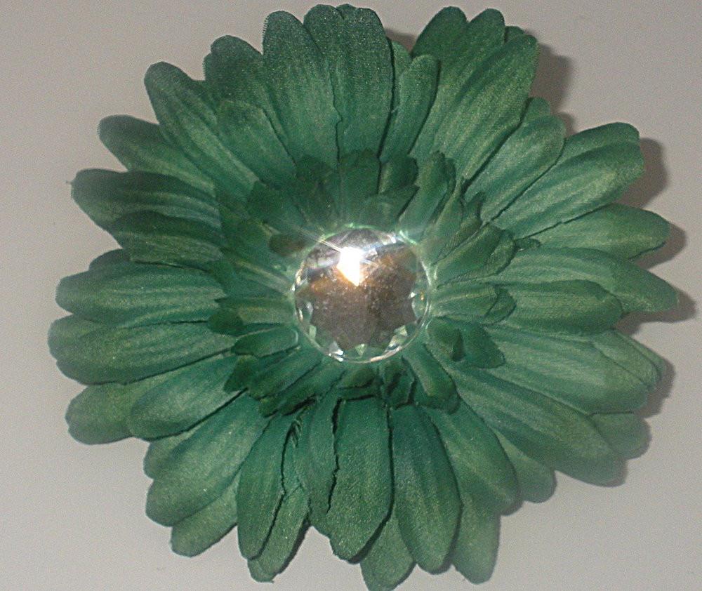 Hunter Green Jeweled Gerbera