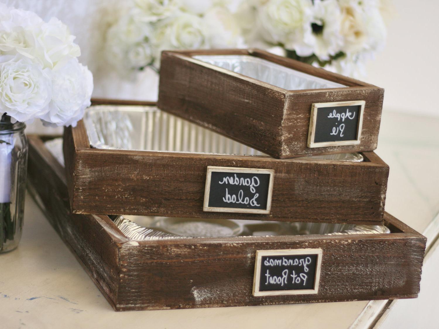 Rustic Serving Trays With Chalkboard Signs Shabby Chic Vintage Wedding Decor