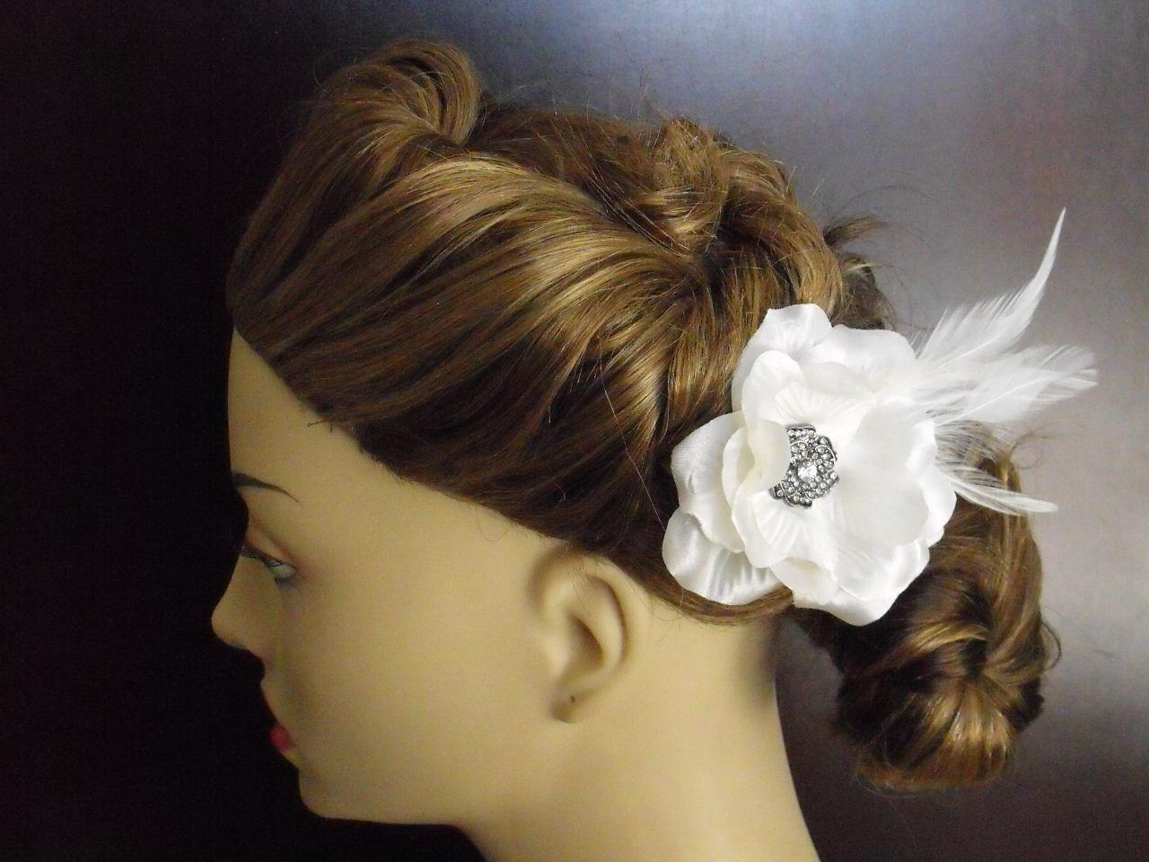 strapless wedding dresses with rhinestones This lovely ivory hair clip is a