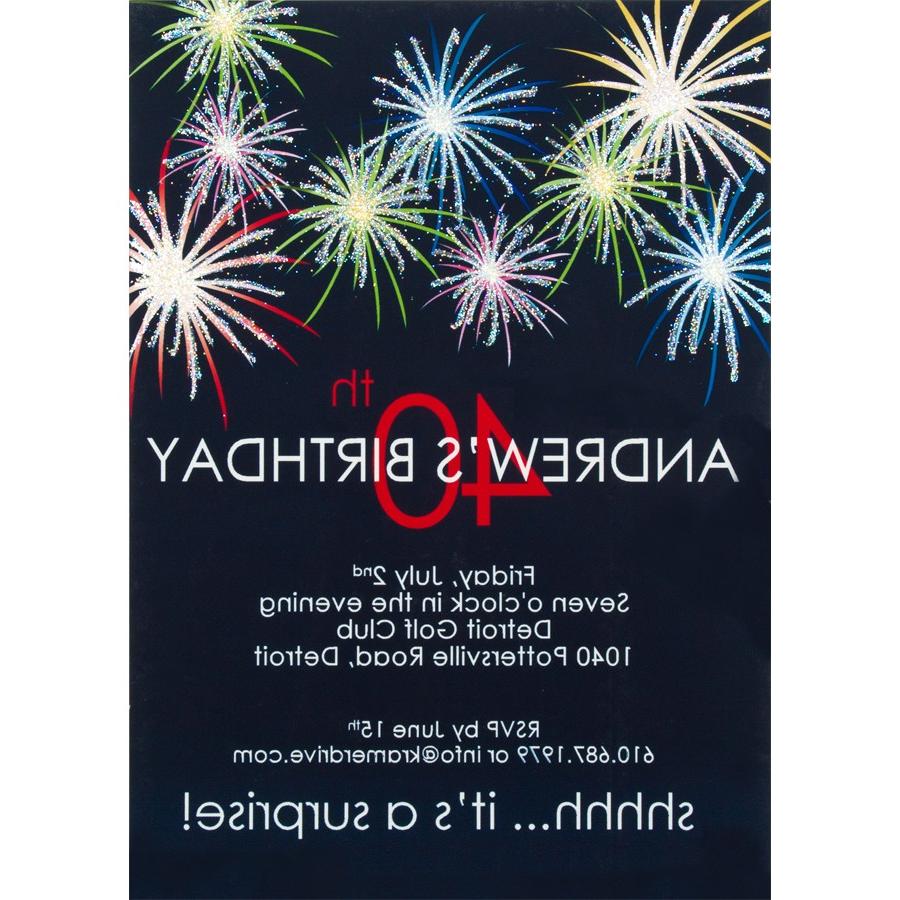 Fireworks Invitation in Navy