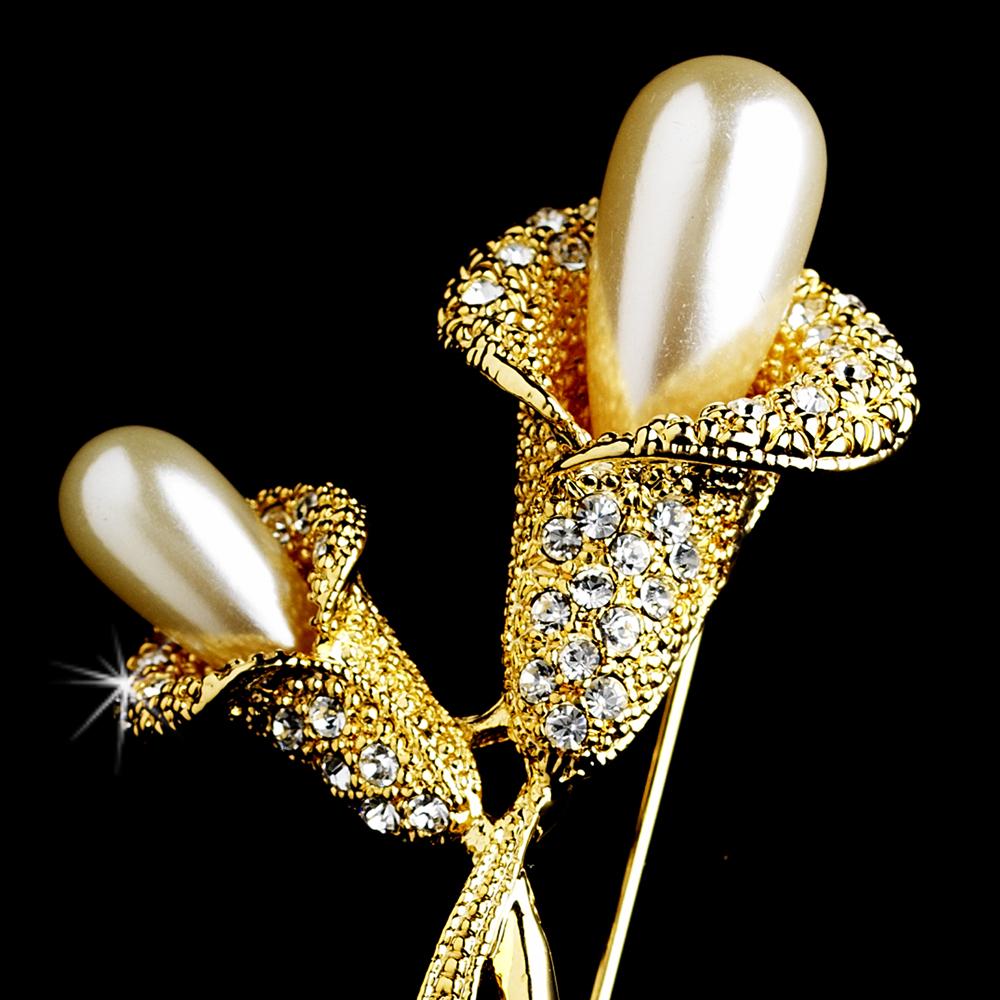 calla lily wedding brooch