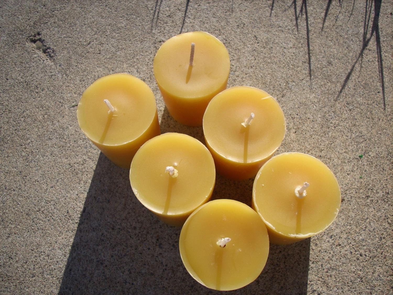 6 Pure Beeswax Votive candles