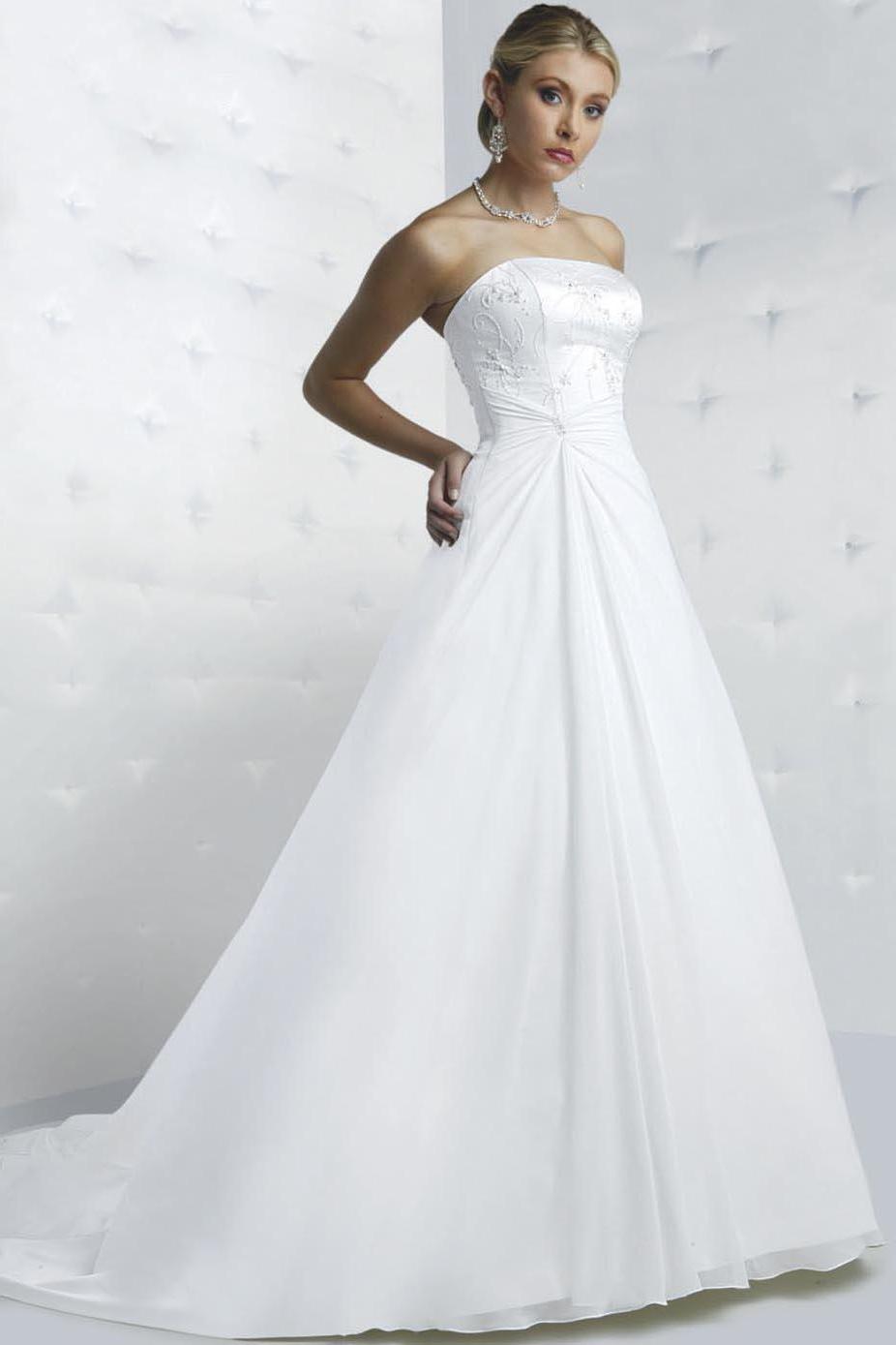 Floor Length Zipper Natural Waist Vintage Wedding Dresses qw085.