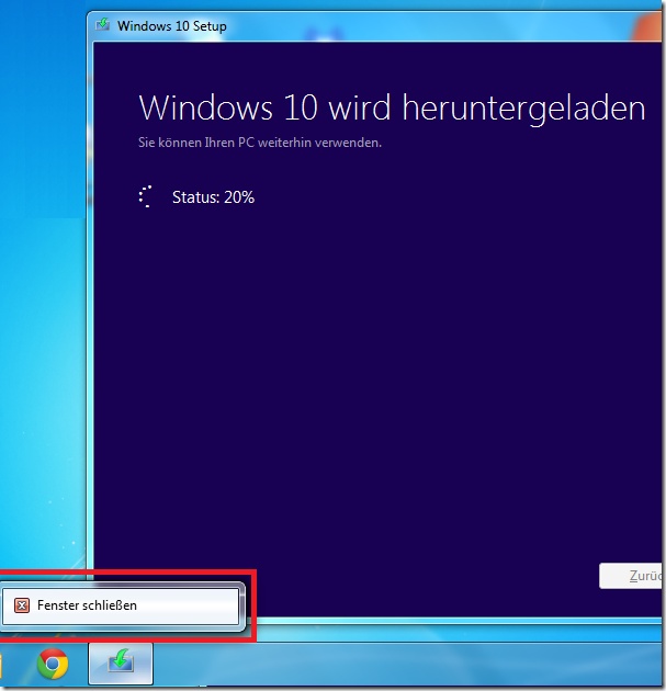Download von Windows 10 abbrechen