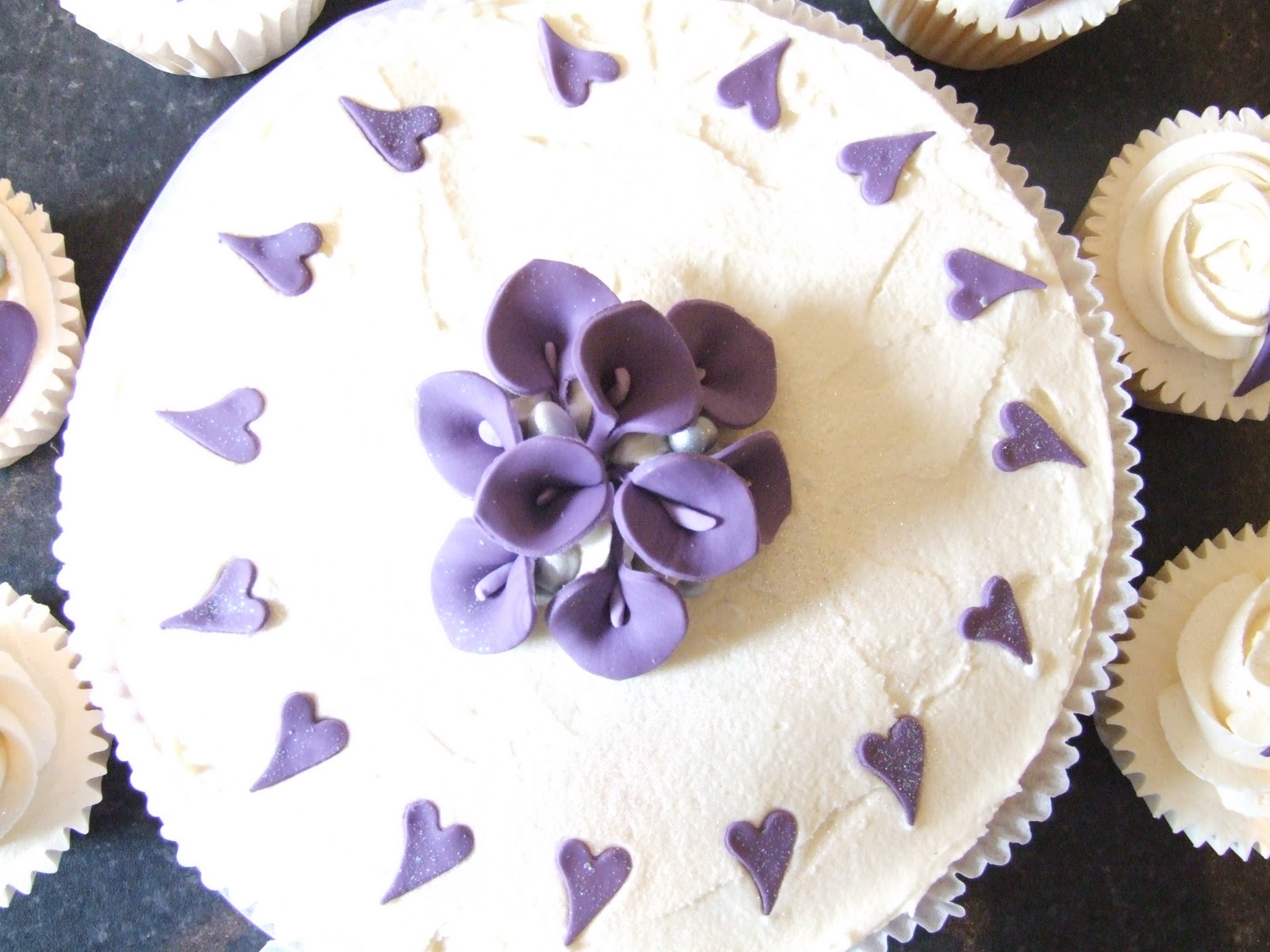 Purple Cala Lily wedding cake