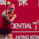 HONG KONG, CHINA - OCTOBER 18 :  Angelique Kerber in action at the 2015 Prudential Hong Kong Tennis Open WTA International tennis tournament