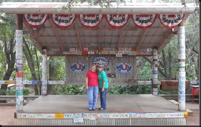 Chris and Marge on stage in Luckenbach, TX