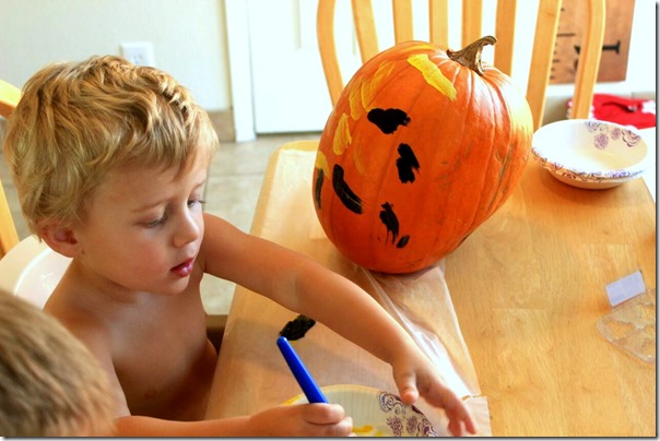 painting pumpkins