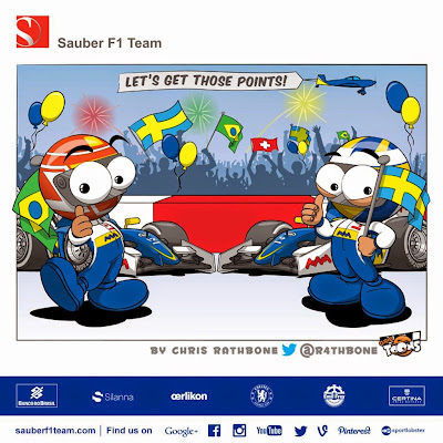Фелипе Наср и Маркус Эрикссон готовы заработать еще очков для Sauber - комикс Chris Rathbone перед Гран-при Малайзии 2015