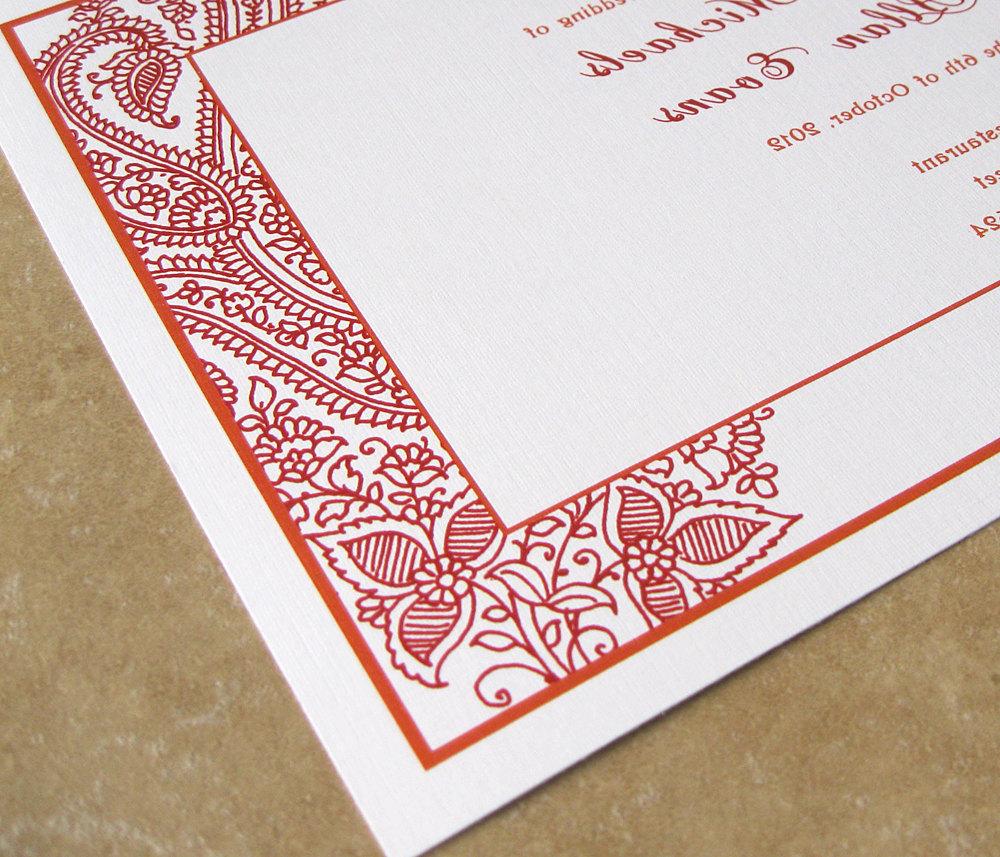 Henna 5 Piece Wedding Invitation Suite - Fully Customizable. From dancingink