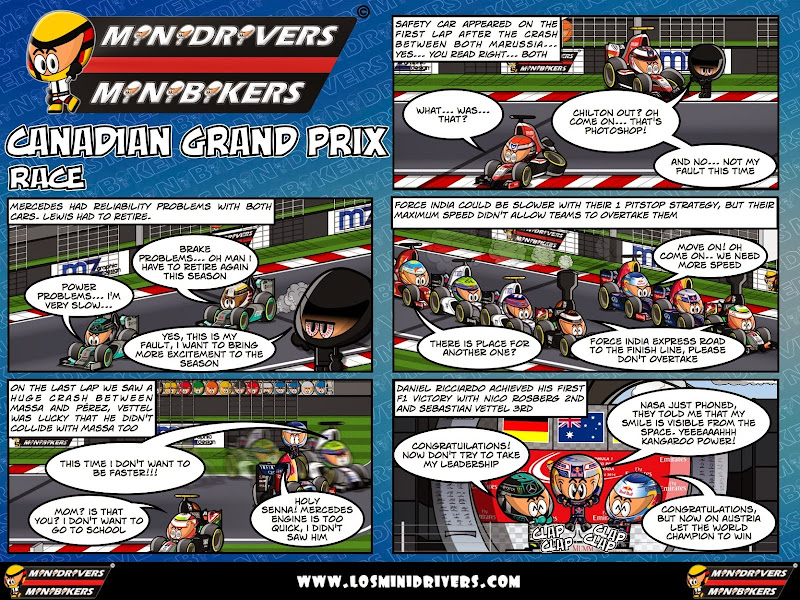 комикс MiniDrivers по гонке на Гран-при Канады 2014