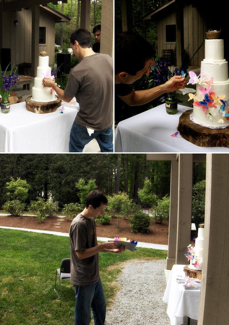 decorates the wedding cake