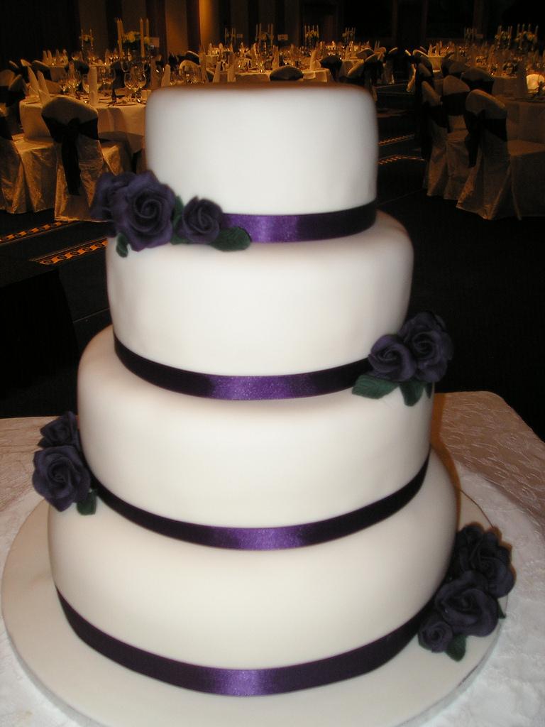 Purple Rose Wedding Cake