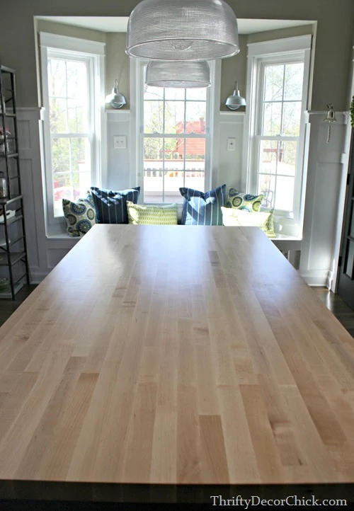 butcher block on kitchen island