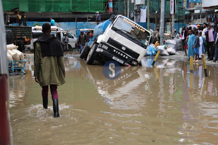 A water bowser on the main road in Eastleigh, Nairobi, on April 24, 2024.